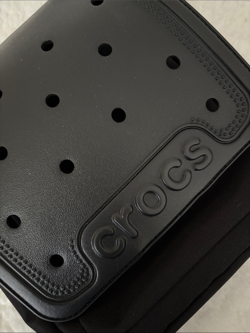 CROCS Black Crossbody Shoulder Bag with Perforated Flap - Picture 2 of 10
